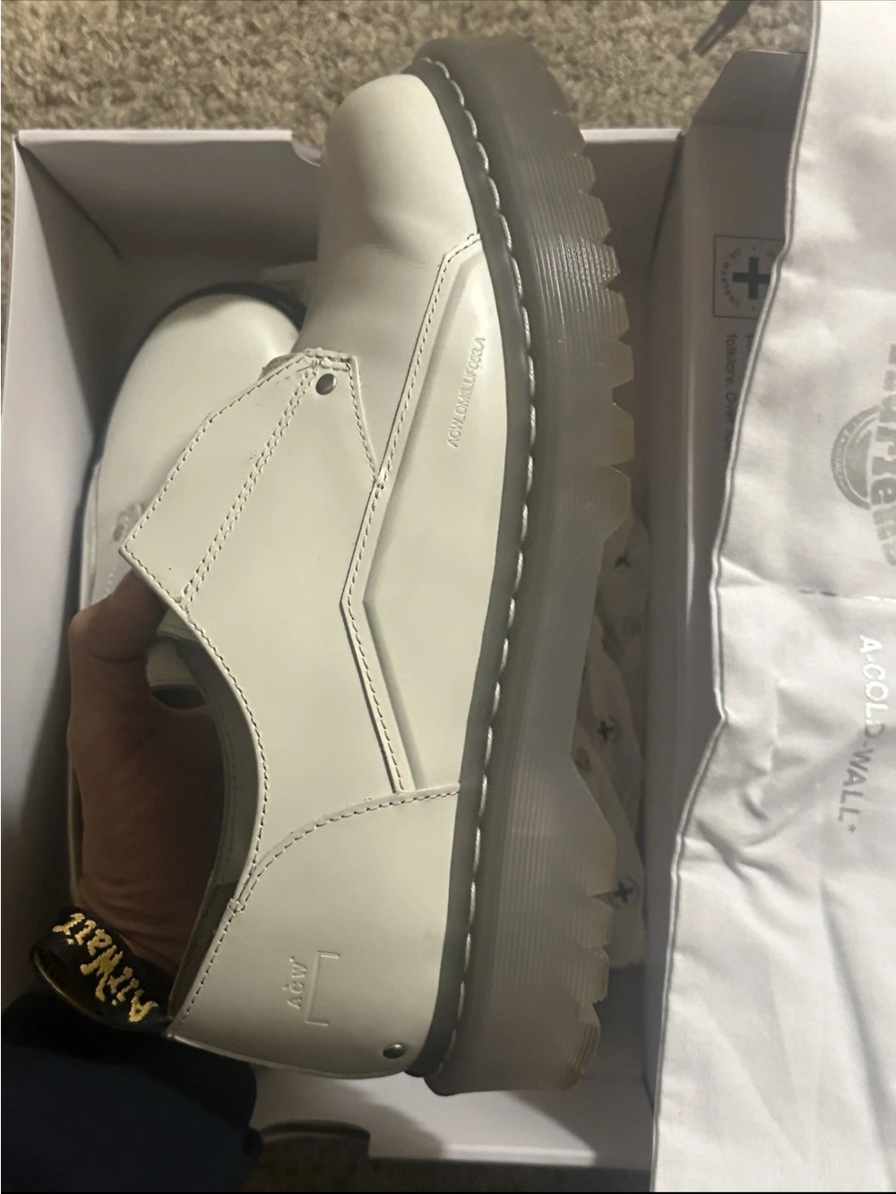 Dr. Martens White Leather Zip Slip-Ons - Picture 2 of 2